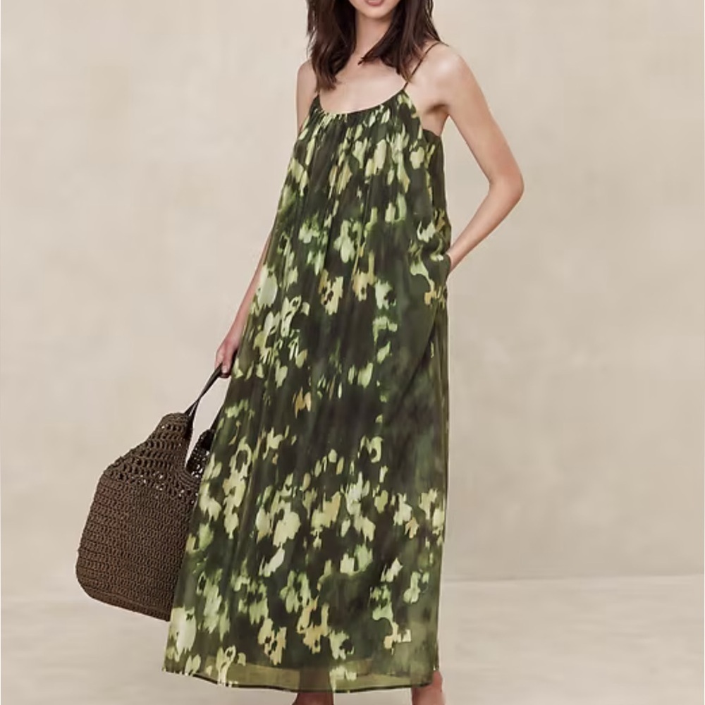 NWT Banana Republic Factory Organza Tie Waist Maxi Dress Size XS - Picture 1 of 8